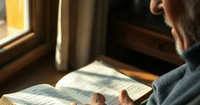 persona mayor leyendo la biblia