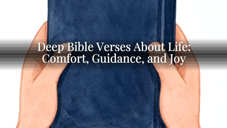 Deep Bible Verses About Life: Comfort, Guidance, and Joy