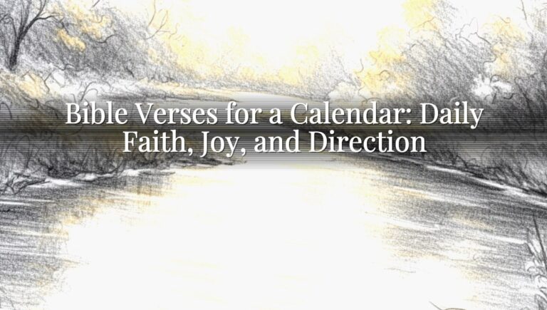 Bible Verses for a Calendar: Daily Faith, Joy, and Direction