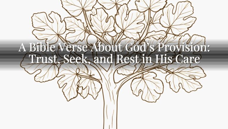 A Bible Verse About God’s Provision: Trust, Seek, and Rest in His Care
