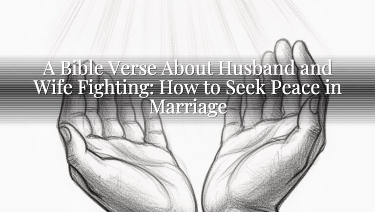 A Bible Verse About Husband and Wife Fighting: How to Seek Peace in Marriage