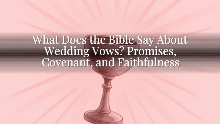 What Does the Bible Say About Wedding Vows? Promises, Covenant, and Faithfulness
