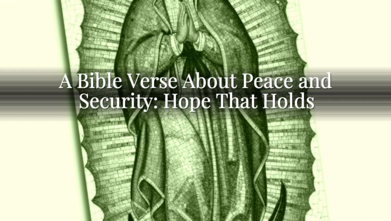 A Bible Verse About Peace and Security: Hope That Holds