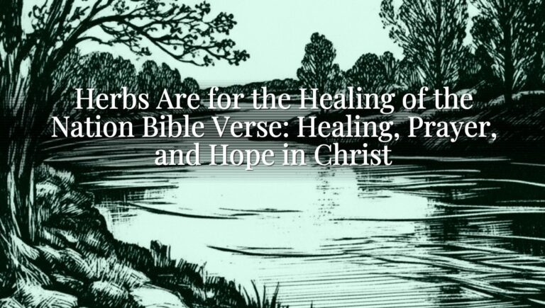 Herbs Are for the Healing of the Nation Bible Verse: Healing, Prayer, and Hope in Christ