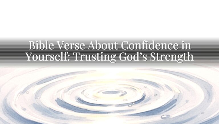 Bible Verse About Confidence in Yourself: Trusting God’s Strength