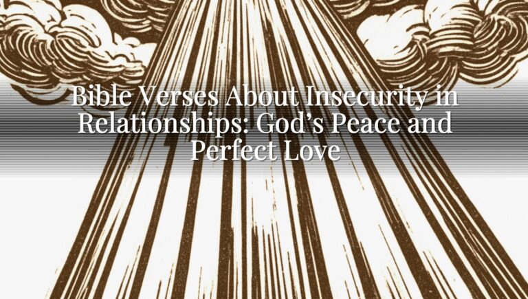 Bible Verses About Insecurity in Relationships: God’s Peace and Perfect Love