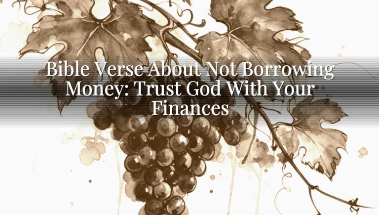 Bible Verse About Not Borrowing Money: Trust God With Your Finances