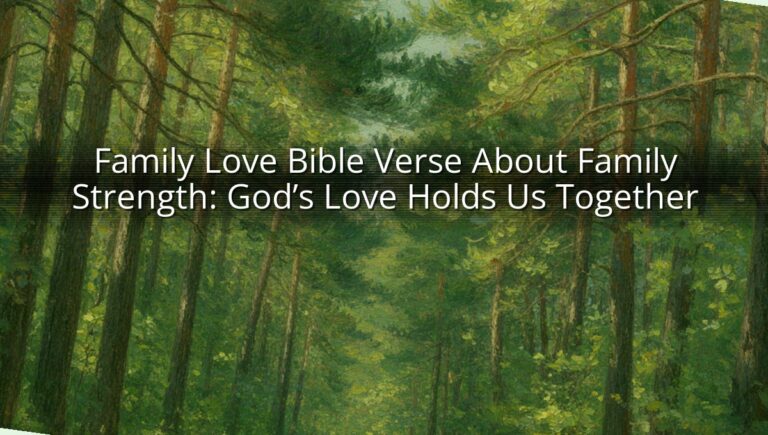 Family Love Bible Verse About Family Strength: God’s Love Holds Us Together