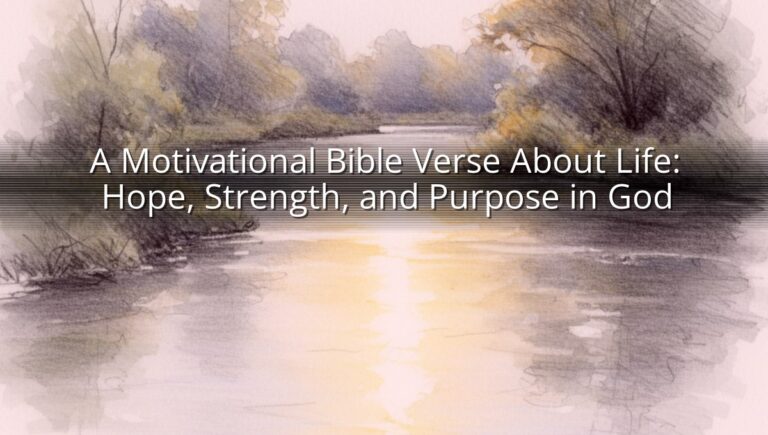 A Motivational Bible Verse About Life: Hope, Strength, and Purpose in God