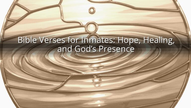 Bible Verses for Inmates: Hope, Healing, and God’s Presence