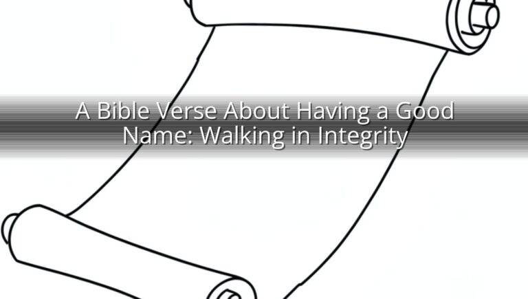 A Bible Verse About Having a Good Name: Walking in Integrity