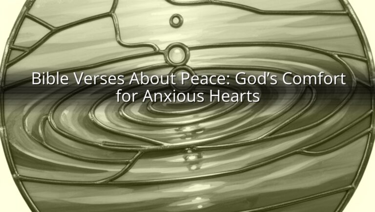 Bible Verses About Peace: God’s Comfort for Anxious Hearts