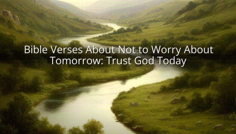 Bible Verses About Not to Worry About Tomorrow: Trust God Today