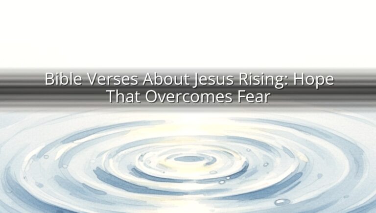 Bible Verses About Jesus Rising: Hope That Overcomes Fear