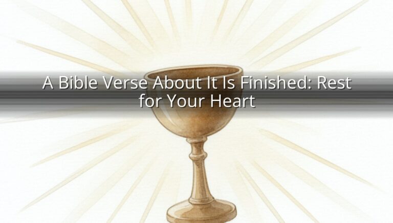 A Bible Verse About It Is Finished: Rest for Your Heart