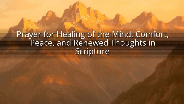 Prayer for Healing of the Mind: Comfort, Peace, and Renewed Thoughts in Scripture