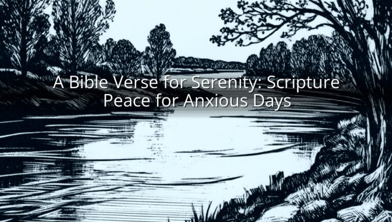 A Bible Verse for Serenity: Scripture Peace for Anxious Days
