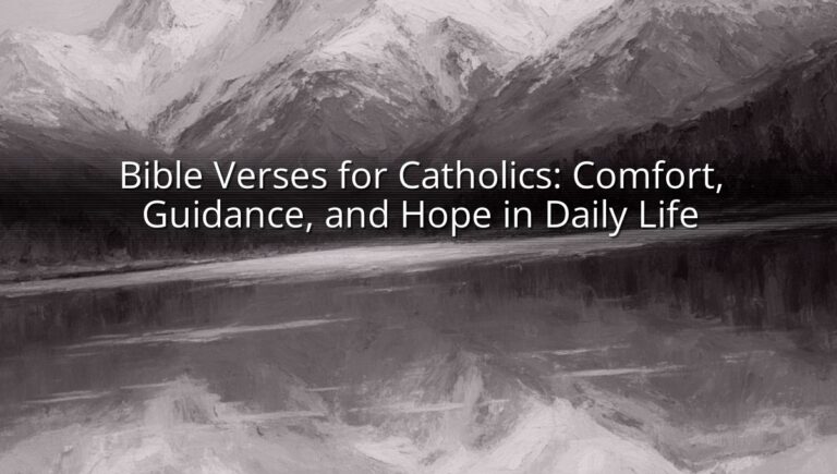 Bible Verses for Catholics: Comfort, Guidance, and Hope in Daily Life