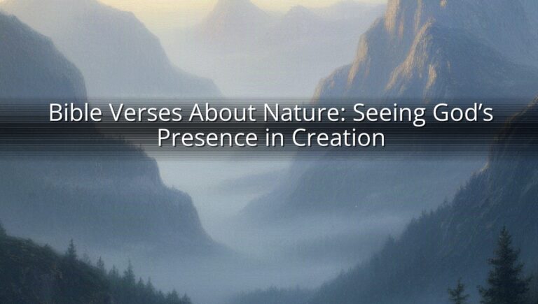 Bible Verses About Nature: Seeing God’s Presence in Creation