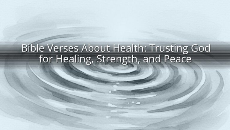 Bible Verses About Health: Trusting God for Healing, Strength, and Peace