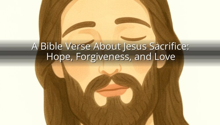 A Bible Verse About Jesus Sacrifice: Hope, Forgiveness, and Love
