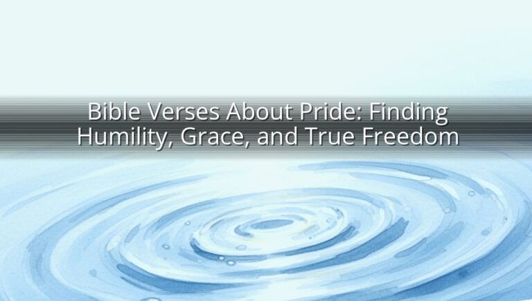 Bible Verses About Pride: Finding Humility, Grace, and True Freedom