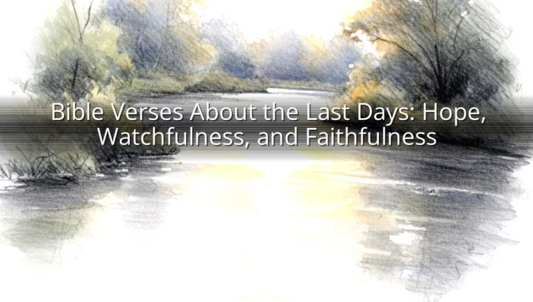 Bible Verses About the Last Days: Hope, Watchfulness, and Faithfulness