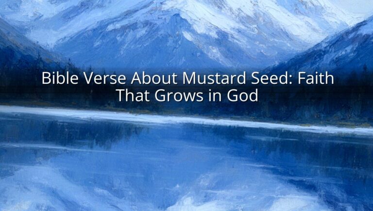 Bible Verse About Mustard Seed: Faith That Grows in God