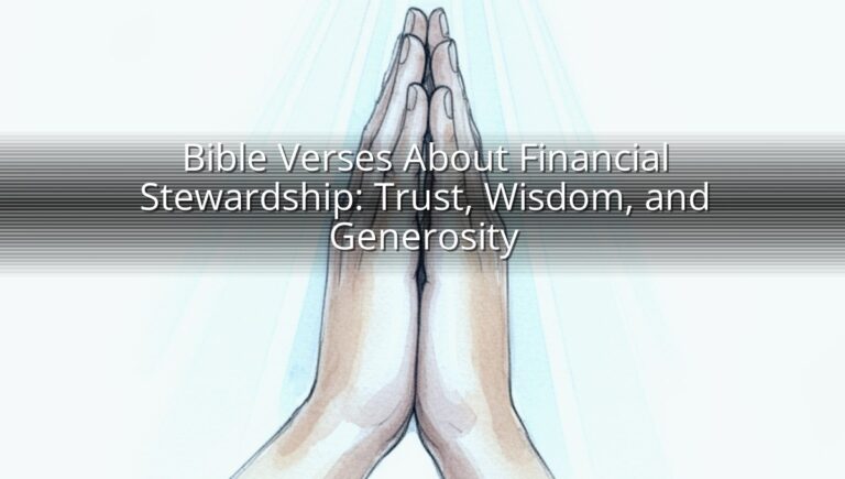 Bible Verses About Financial Stewardship: Trust, Wisdom, and Generosity