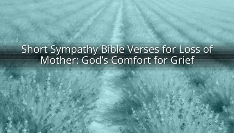 Short Sympathy Bible Verses for Loss of Mother: God’s Comfort for Grief