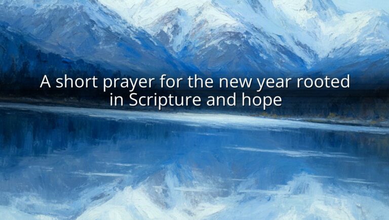 A short prayer for the new year rooted in Scripture and hope
