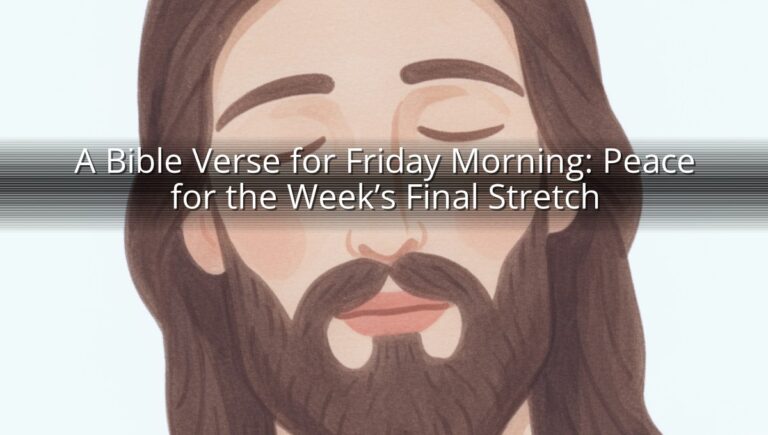 A Bible Verse for Friday Morning: Peace for the Week’s Final Stretch