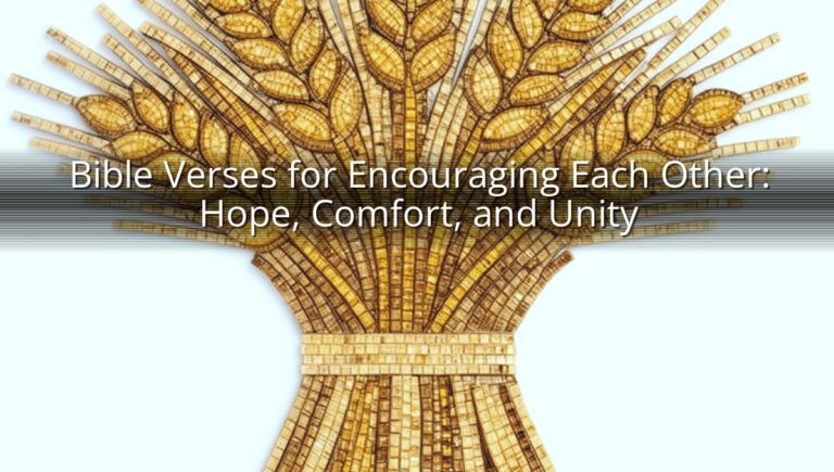 Bible Verses for Encouraging Each Other: Hope, Comfort, and Unity