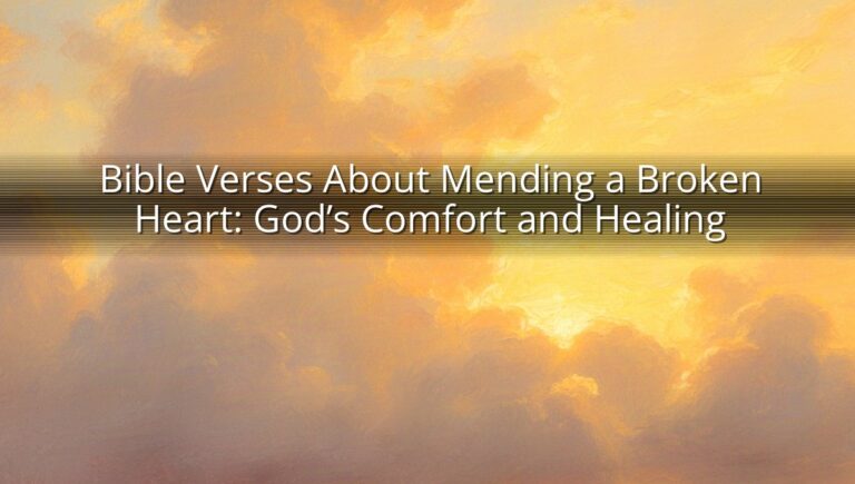 Bible Verses About Mending a Broken Heart: God’s Comfort and Healing