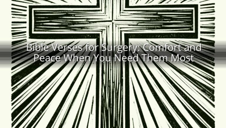 Bible Verses for Surgery: Comfort and Peace When You Need Them Most
