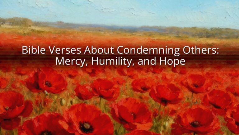 Bible Verses About Condemning Others: Mercy, Humility, and Hope