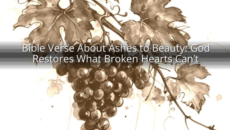 Bible Verse About Ashes to Beauty: God Restores What Broken Hearts Can’t