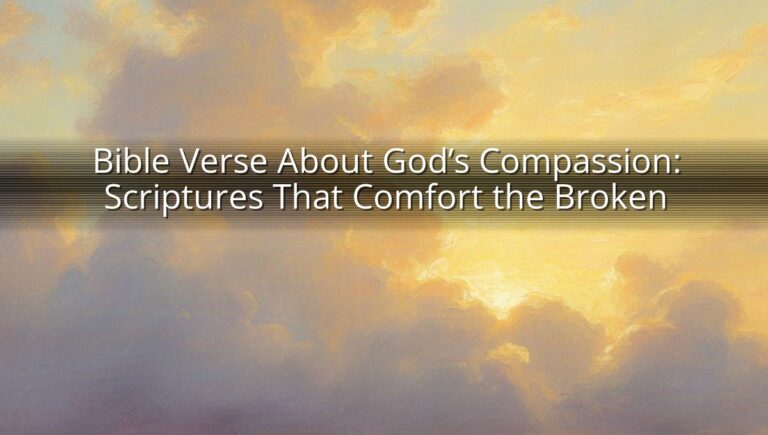 Bible Verse About God’s Compassion: Scriptures That Comfort the Broken