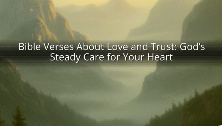 Bible Verses About Love and Trust: God’s Steady Care for Your Heart