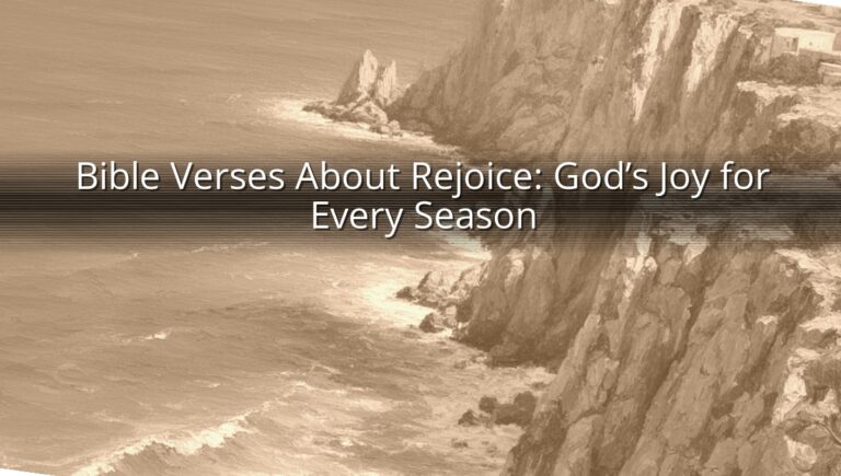 Bible Verses About Rejoice: God’s Joy for Every Season