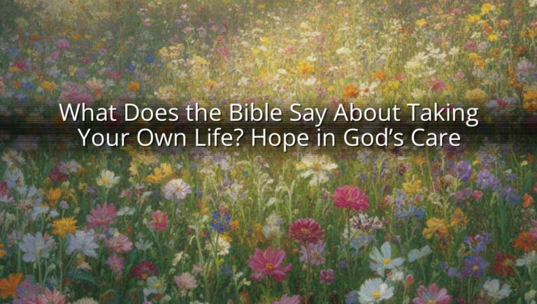 What Does the Bible Say About Taking Your Own Life? Hope in God’s Care