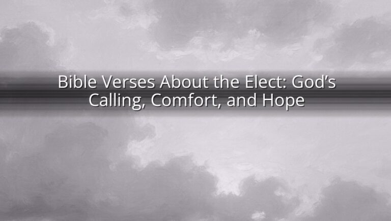 Bible Verses About the Elect: God’s Calling, Comfort, and Hope