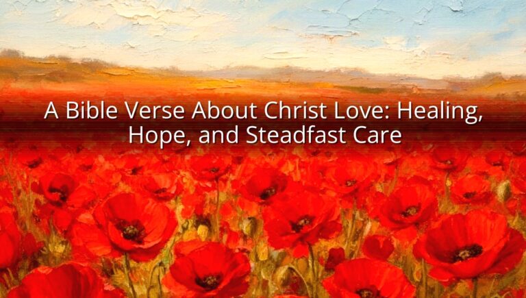 A Bible Verse About Christ Love: Healing, Hope, and Steadfast Care