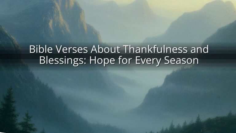 Bible Verses About Thankfulness and Blessings: Hope for Every Season