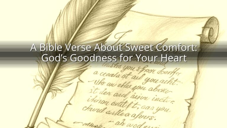 A Bible Verse About Sweet Comfort: God’s Goodness for Your Heart