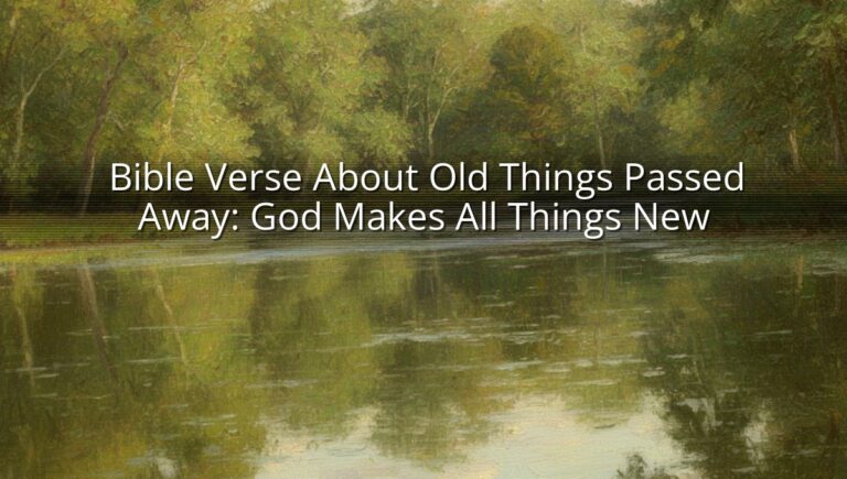 Bible Verse About Old Things Passed Away: God Makes All Things New