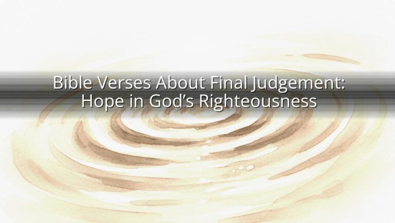 Bible Verses About Final Judgement: Hope in God’s Righteousness