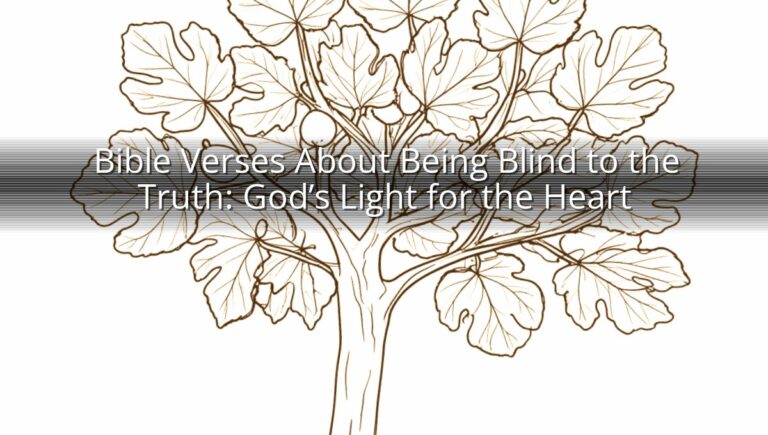 Bible Verses About Being Blind to the Truth: God’s Light for the Heart