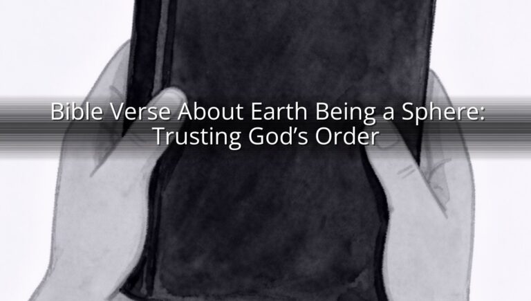 Bible Verse About Earth Being a Sphere: Trusting God’s Order