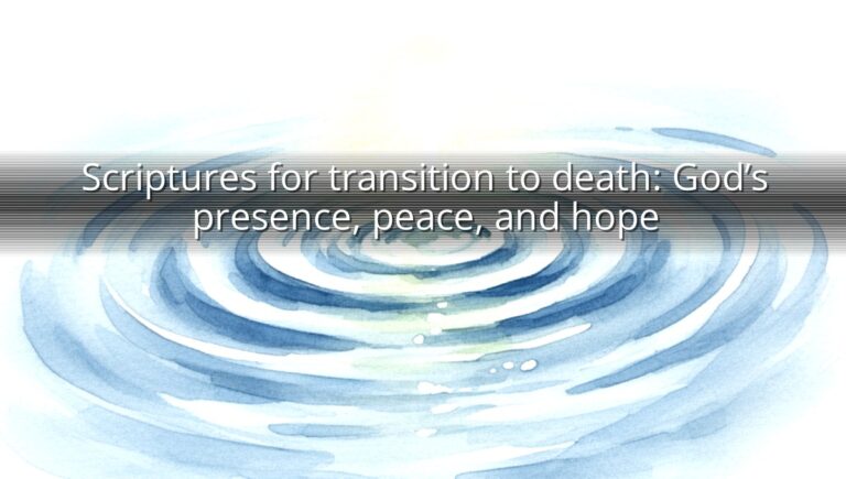 Scriptures for transition to death: God’s presence, peace, and hope